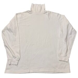 Field Gear Mens White Turtleneck Long‎ Sleeve Shirt Size L